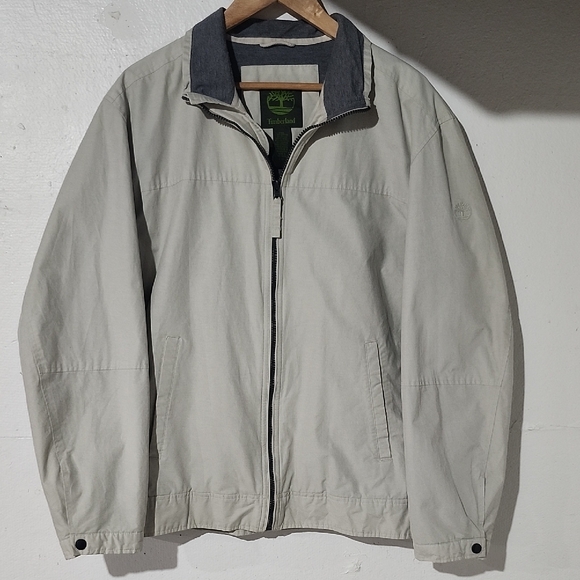 Timberland Other - Timberland Men's Lightweight Beige Soft Fabric Lined Full‎ Zip Jacket Size Large